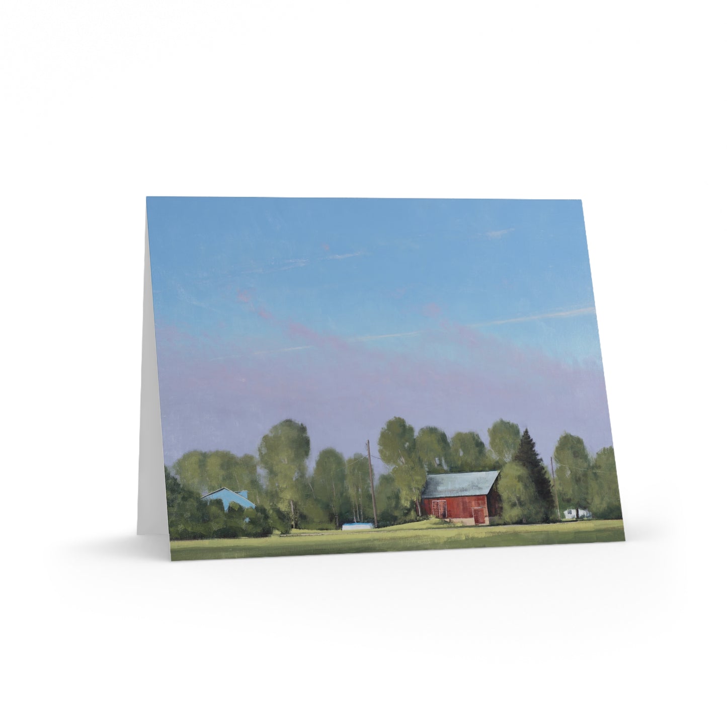 Ben Bauer: "Early Morning Fog Burn, Lake Elmo Farm" - Greeting Cards (8, 16, and 24 pcs)