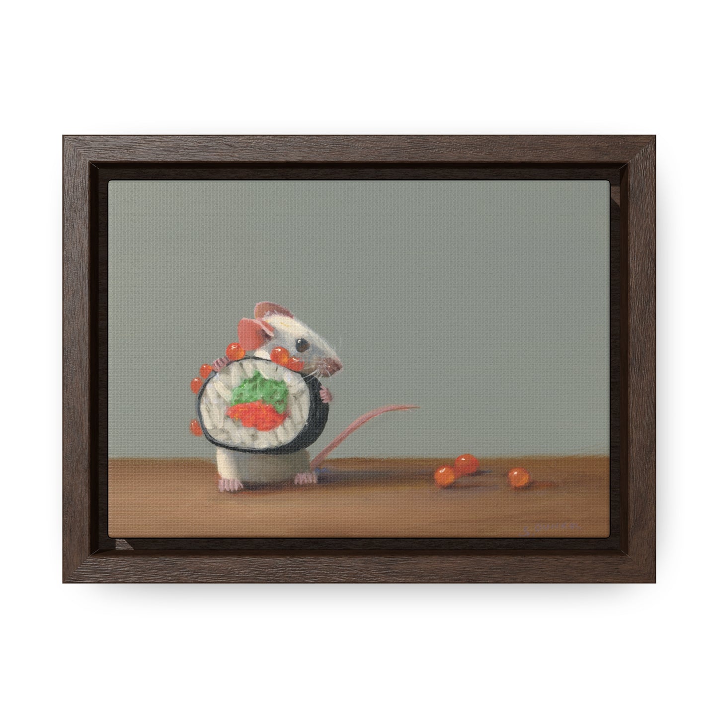 Stuart Dunkel: "Sushi Escape" - Framed Canvas Reproduction