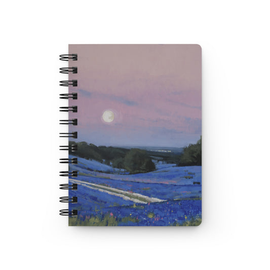 Ben Bauer: "Hill County Moonrise, Blue Bonnets" - Spiral Bound Journal