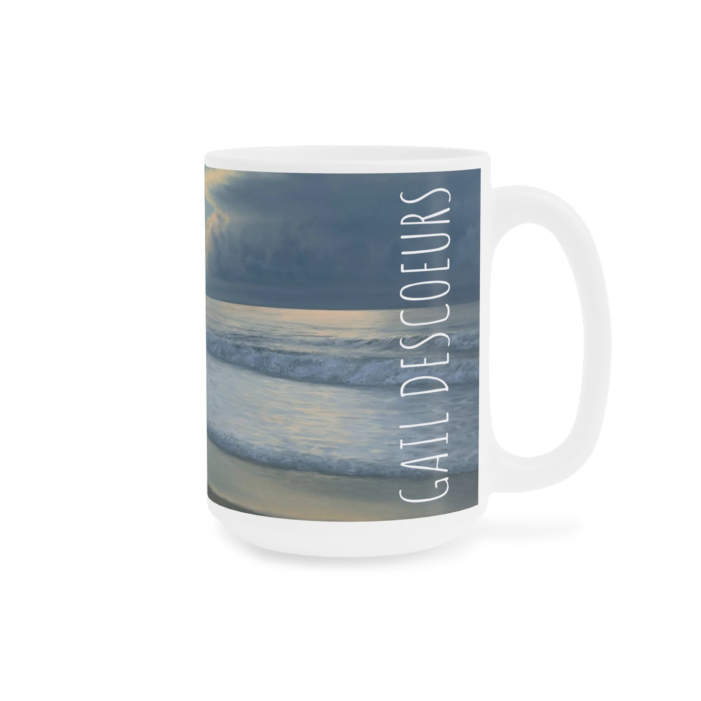 Gail Descoeurs: "The Sea and the Sandpiper" Ceramic Mug (11oz\15oz\20oz)