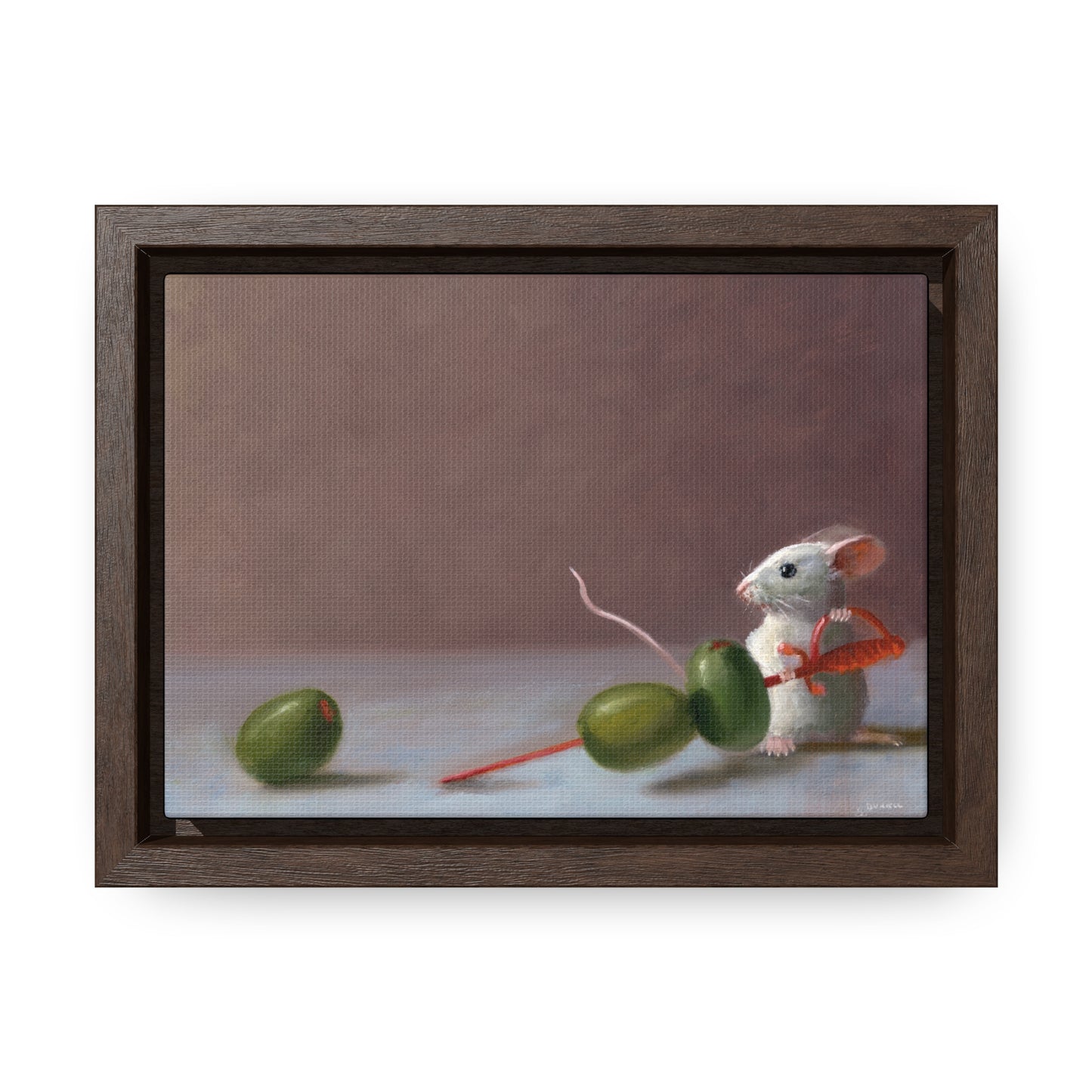 Stuart Dunkel: "Olive Catcher" - Framed Canvas Reproduction