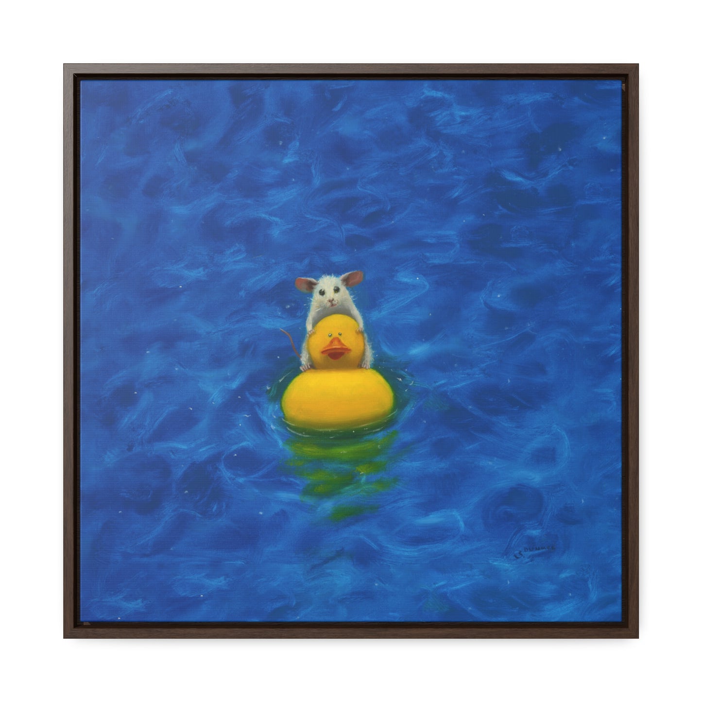 Stuart Dunkel: "Pool Fun" - Framed Canvas Reproduction