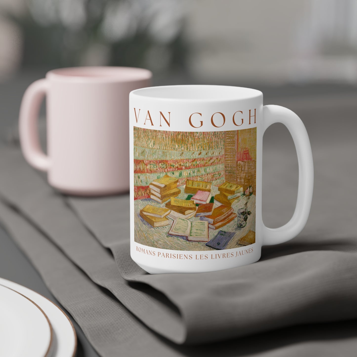 Vincent Van Gogh: "Romans Parisiens Les Livres Jaunes" Ceramic Mug (11oz\15oz\20oz)