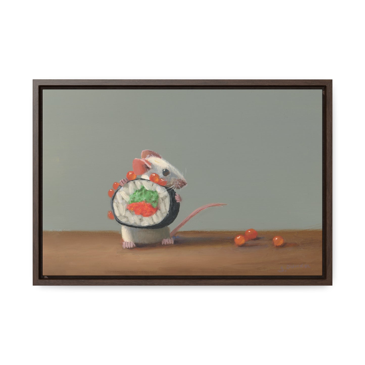 Stuart Dunkel: "Sushi Escape" - Framed Canvas Reproduction