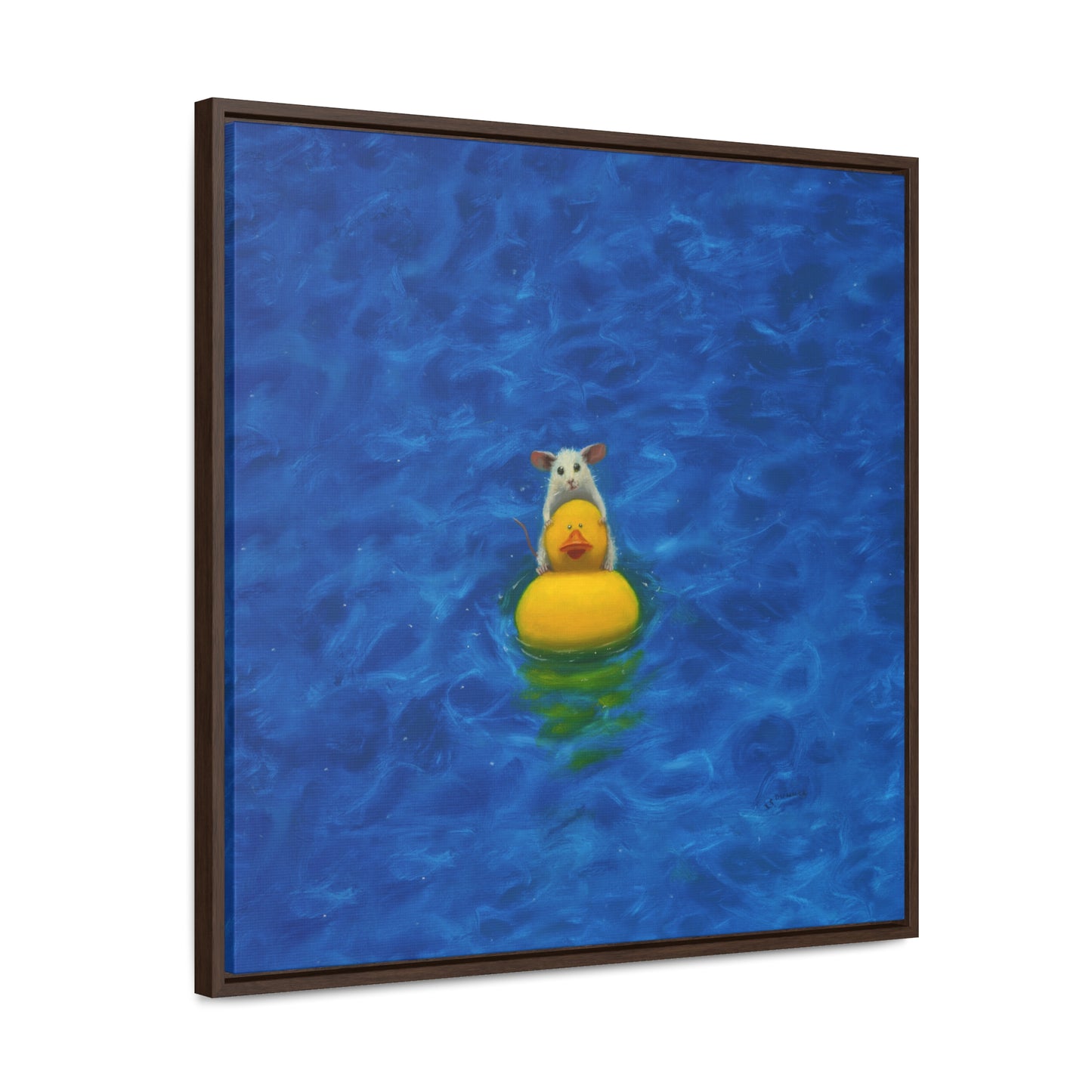 Stuart Dunkel: "Pool Fun" - Framed Canvas Reproduction