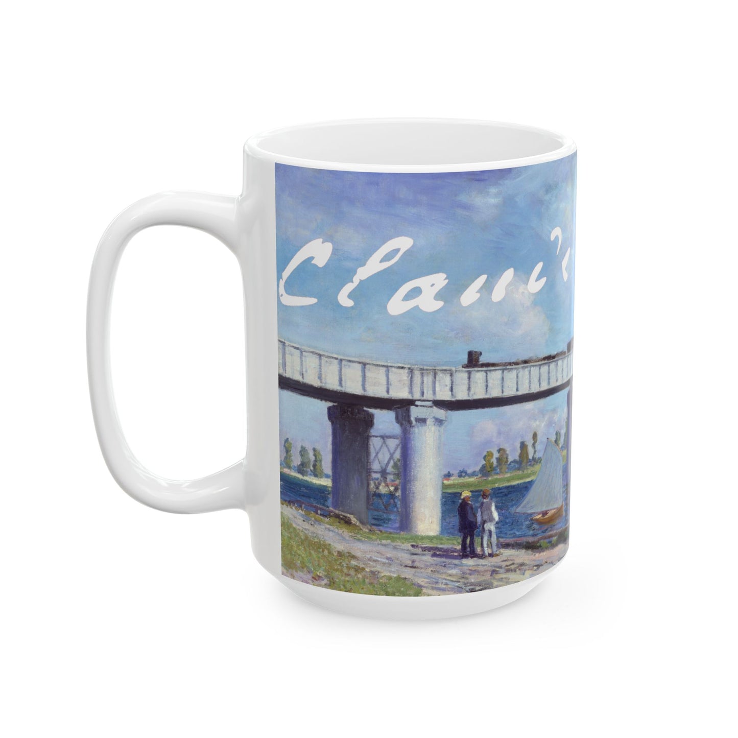 Claude Monet | Le pont de chemin der fer à Argenteuil Ceramic Mug (15oz)