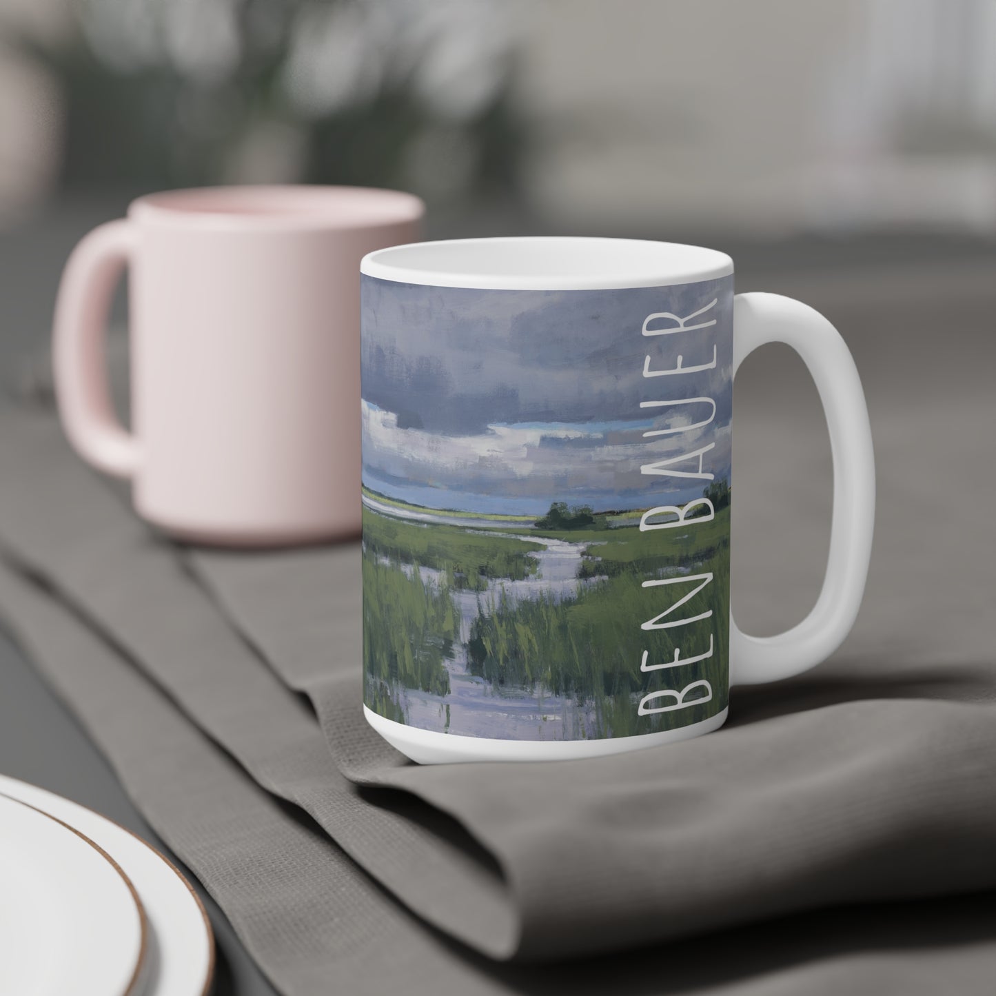 Ben Bauer: "May Storm over Glacial Lake" Ceramic Mug (11oz, 15oz, 20oz)