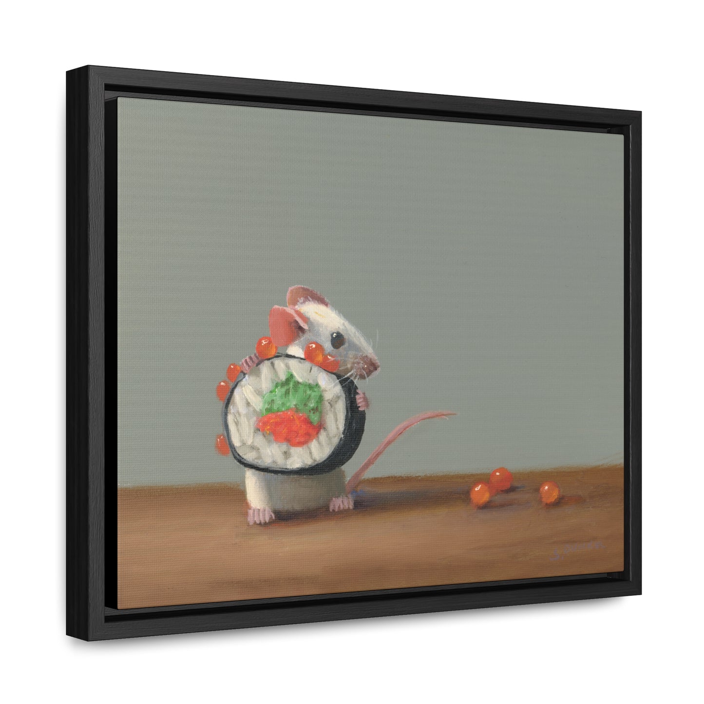 Stuart Dunkel: "Sushi Escape" - Framed Canvas Reproduction