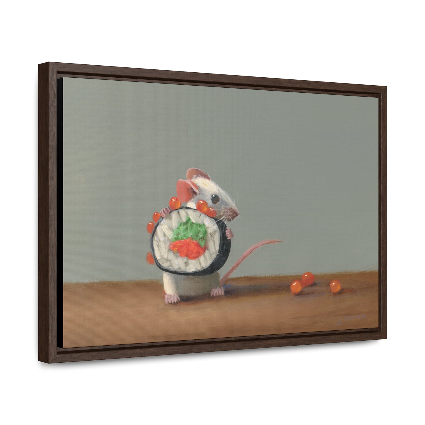 Stuart Dunkel: "Sushi Escape" - Framed Canvas Reproduction