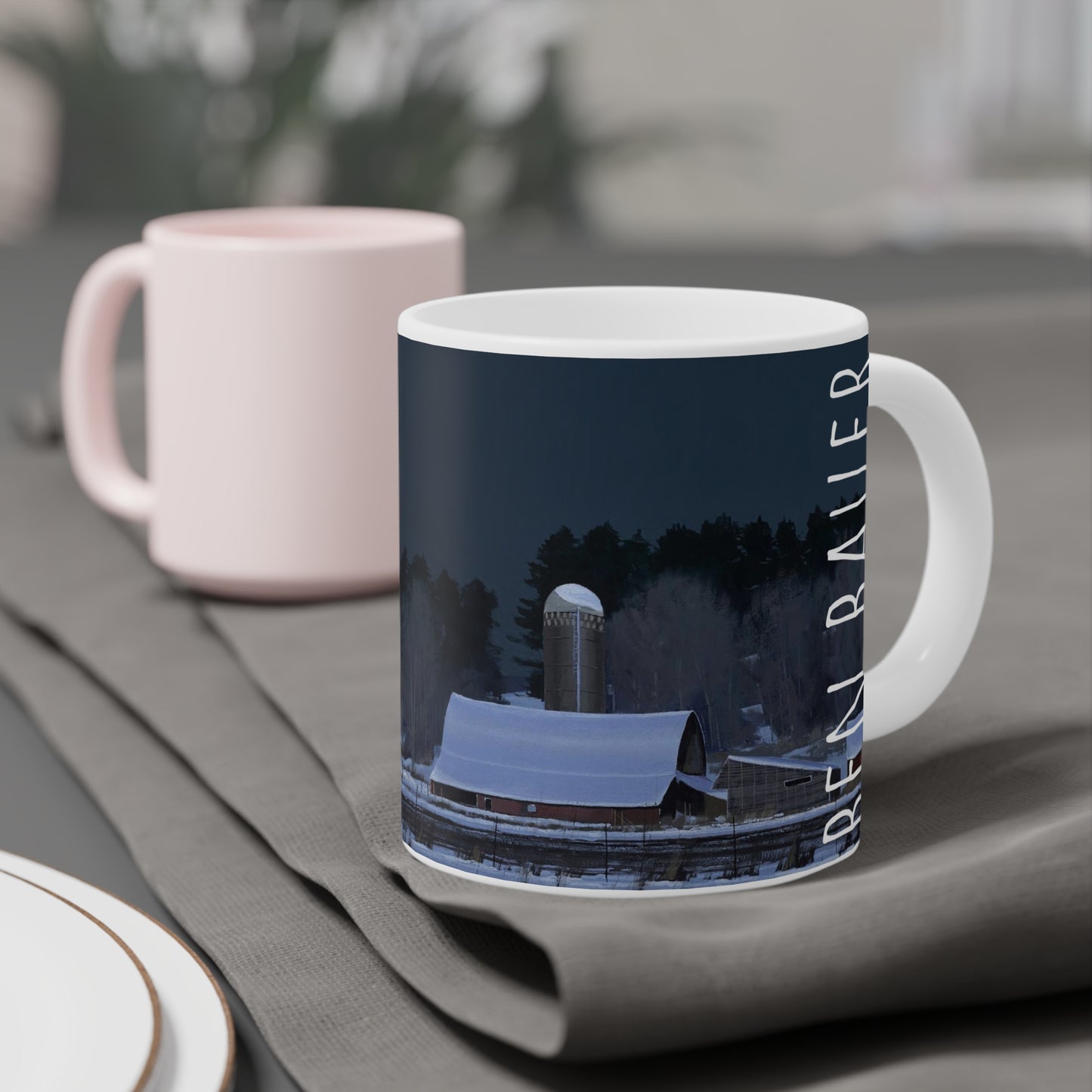 Ben Bauer: "Moonset, 7 Minutes to Sun Up" Ceramic Mug (11oz, 15oz, 20oz)