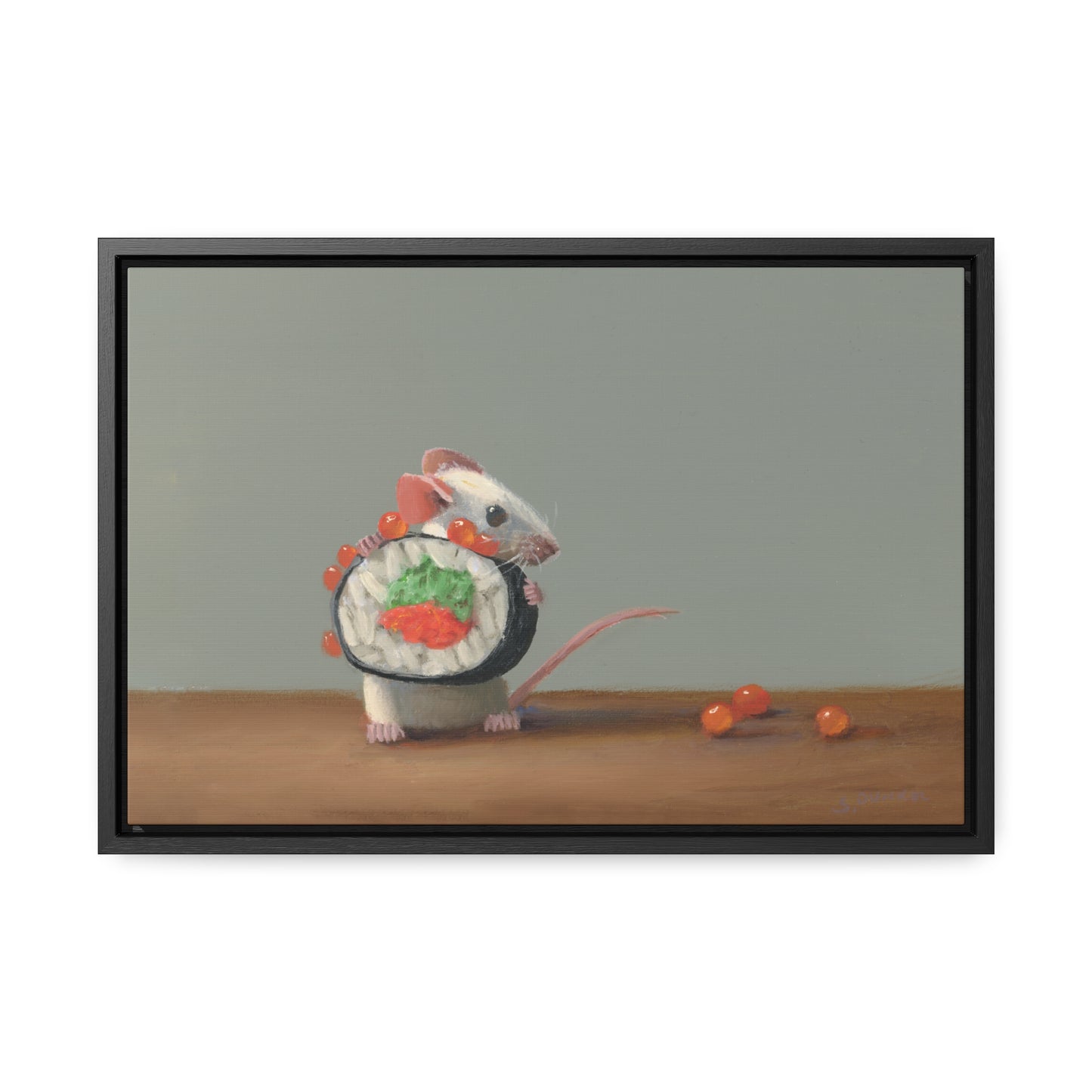 Stuart Dunkel: "Sushi Escape" - Framed Canvas Reproduction