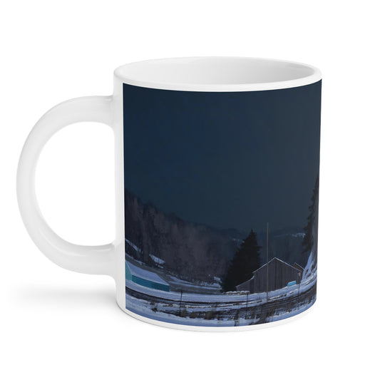 Ben Bauer: "Moonset, 7 Minutes to Sun Up" Ceramic Mug (11oz, 15oz, 20oz)