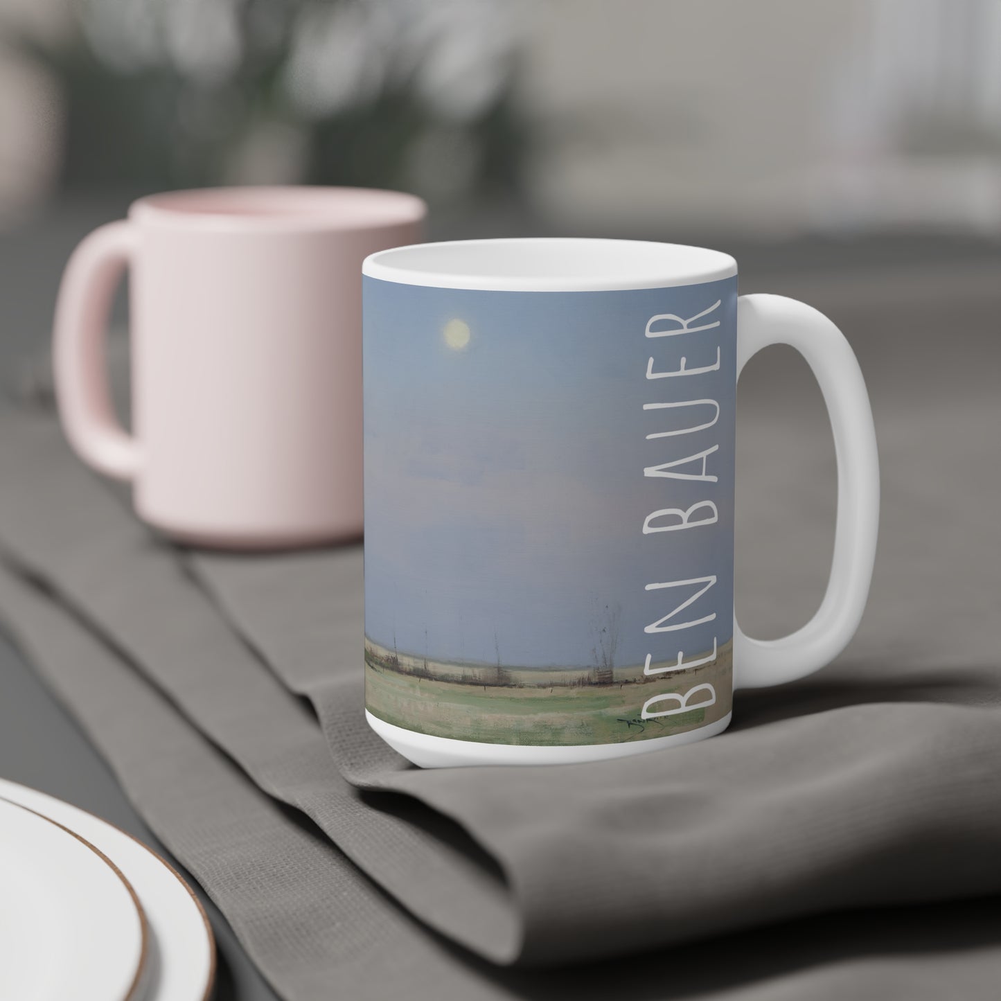 Ben Bauer: "Spring Moonrise in South Dakota" Ceramic Mug (11oz, 15oz, 20oz)