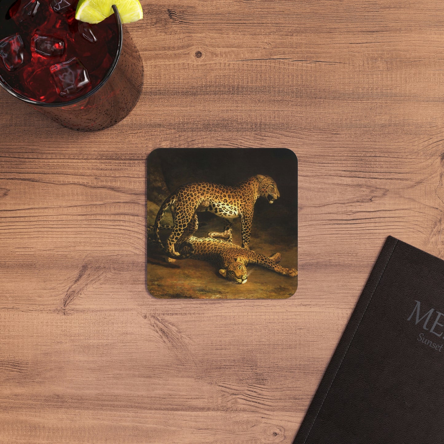 Jacques-Laurent Agasse: "Two Leopards in the Exeter Exchange Menagerie" - Coasters (50, 100 pcs)