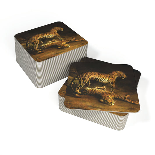 Jacques-Laurent Agasse: "Two Leopards in the Exeter Exchange Menagerie" - Coasters (50, 100 pcs)