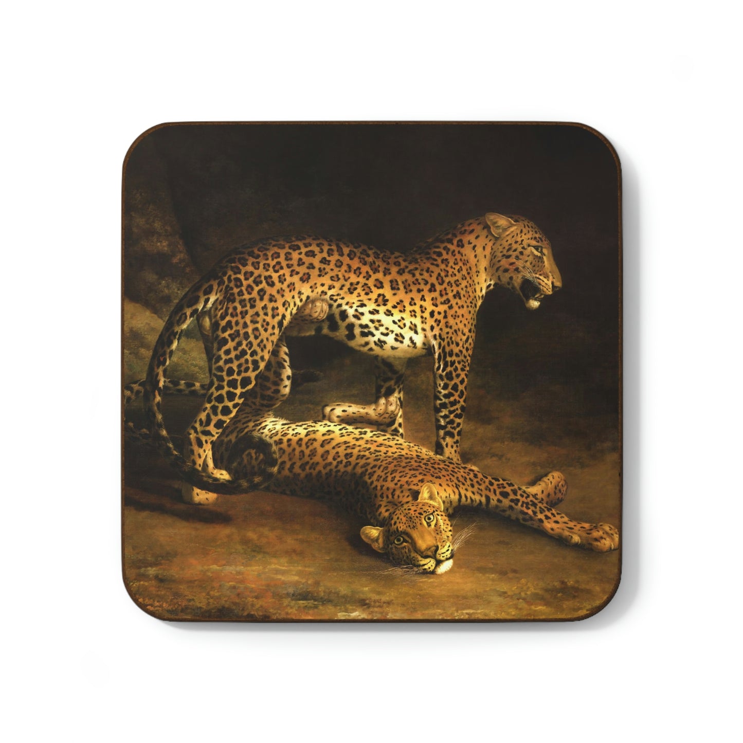 Jacques-Laurent Agasse: "Two Leopards in the Exeter Exchange Menagerie" - Hardboard Back Coaster