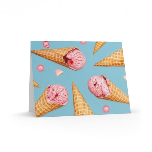 Beth Sistrunk: "Strawberry Ice Cream Cones" Greeting cards (8, 16, and 24 pcs)