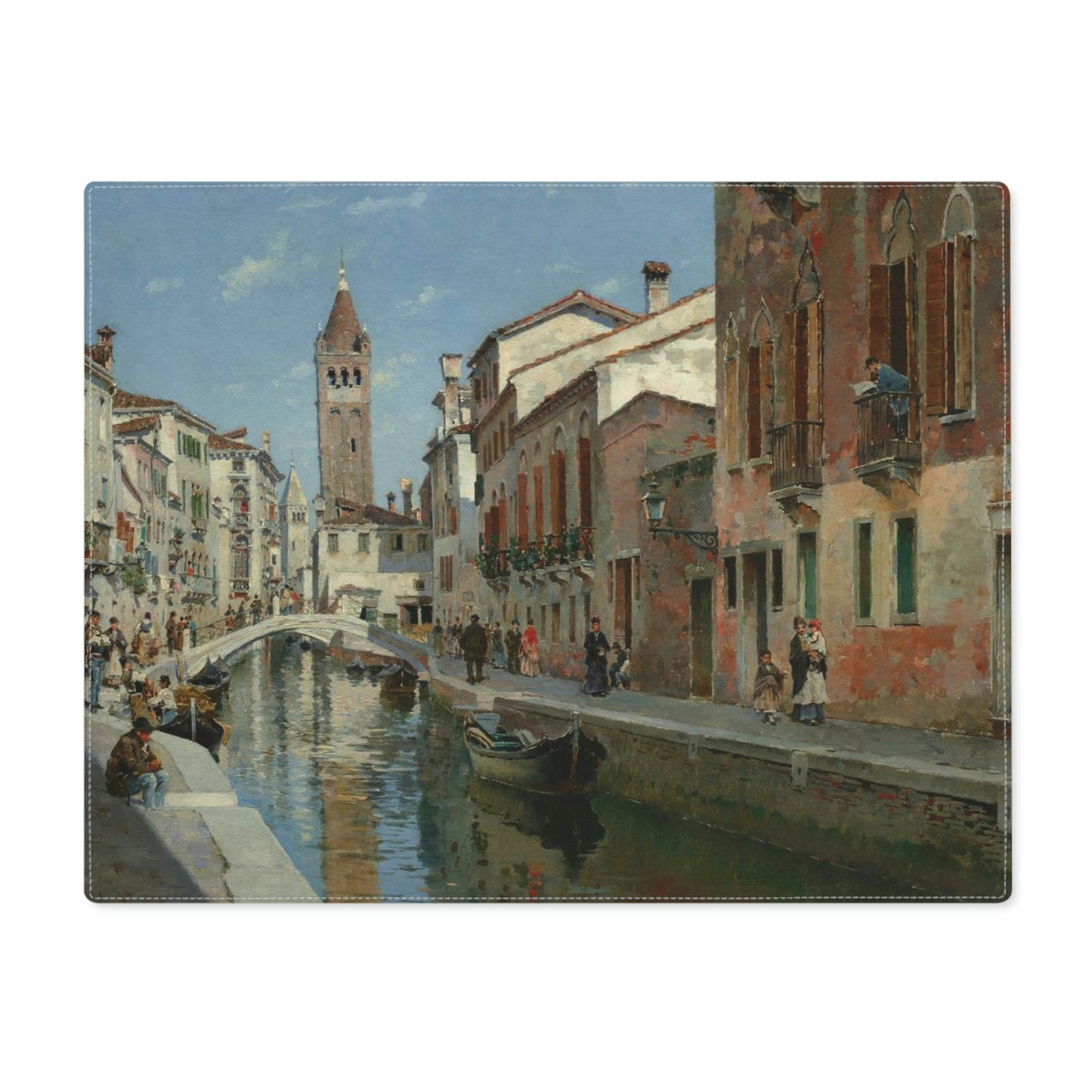 Federico del Campo: "Looking East on the Rio di San Barnaba" - Placemat, 1pc