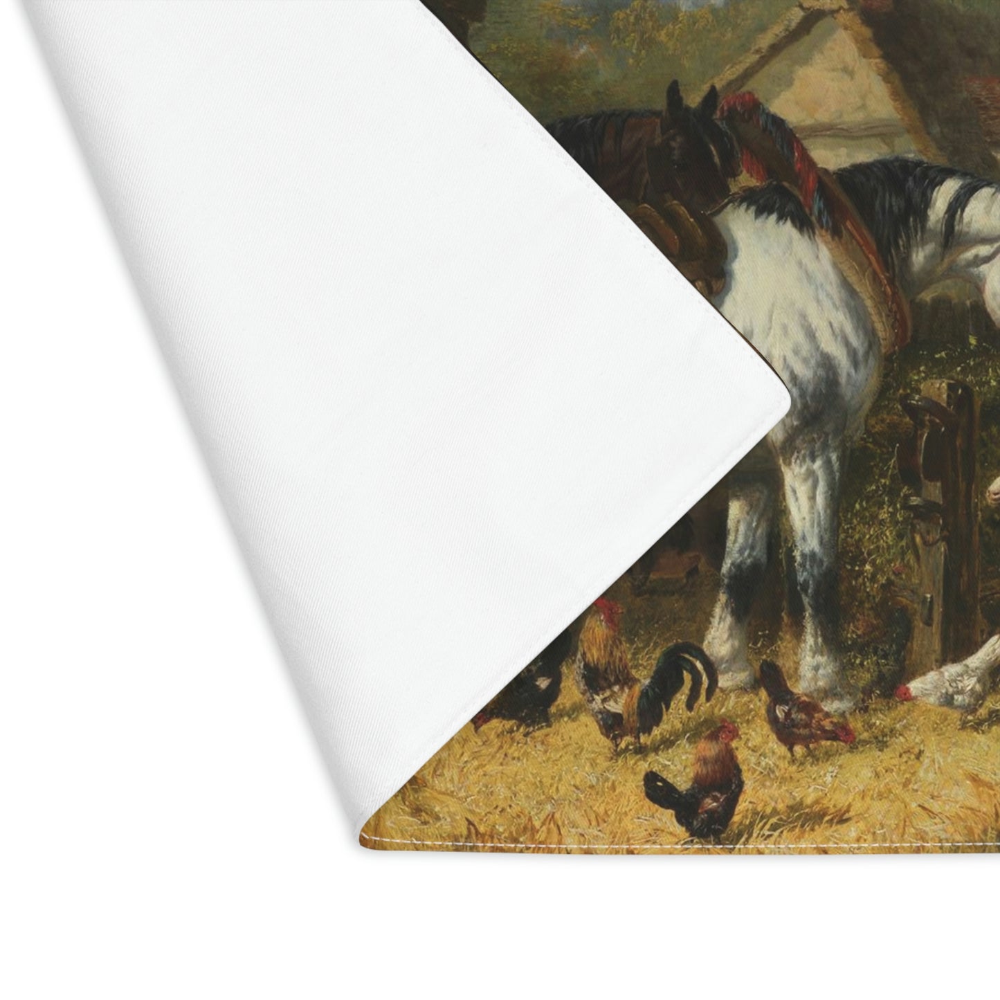 John F. Herring, Jr.: "Horses, Goats, Cows, Pigs, and Poultry in a Farmyard" - Placemat, 1pc