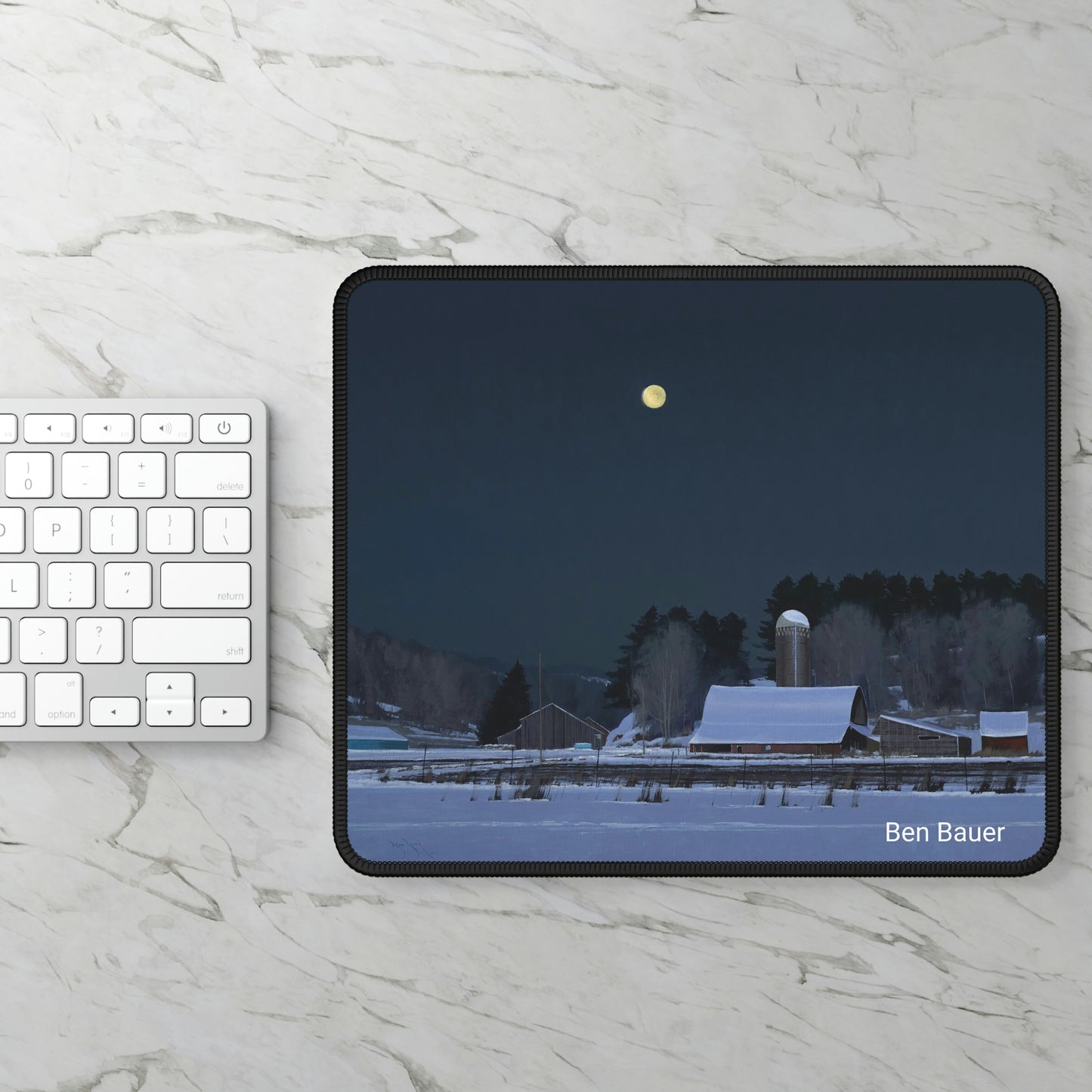 Ben Bauer: "Moonset, 7 Minutes to Sunrise" - Gaming Mouse Pad